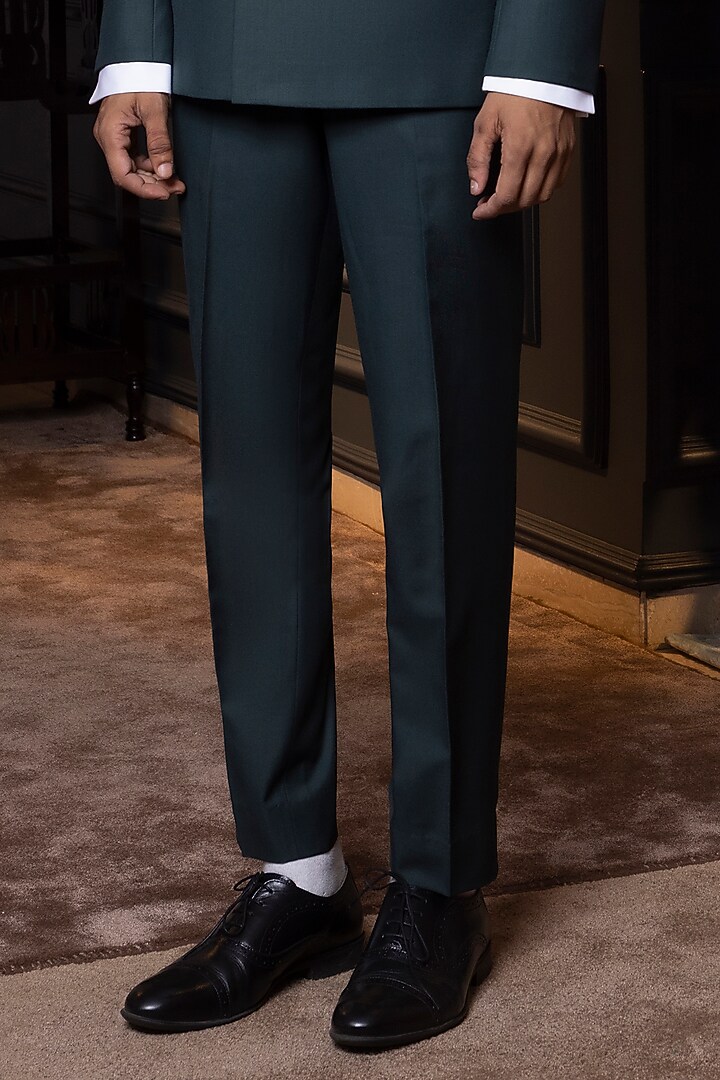 Green Suiting Fabric Double-Breasted Blazer Set by World of Asra Men at Pernia's Pop Up Shop