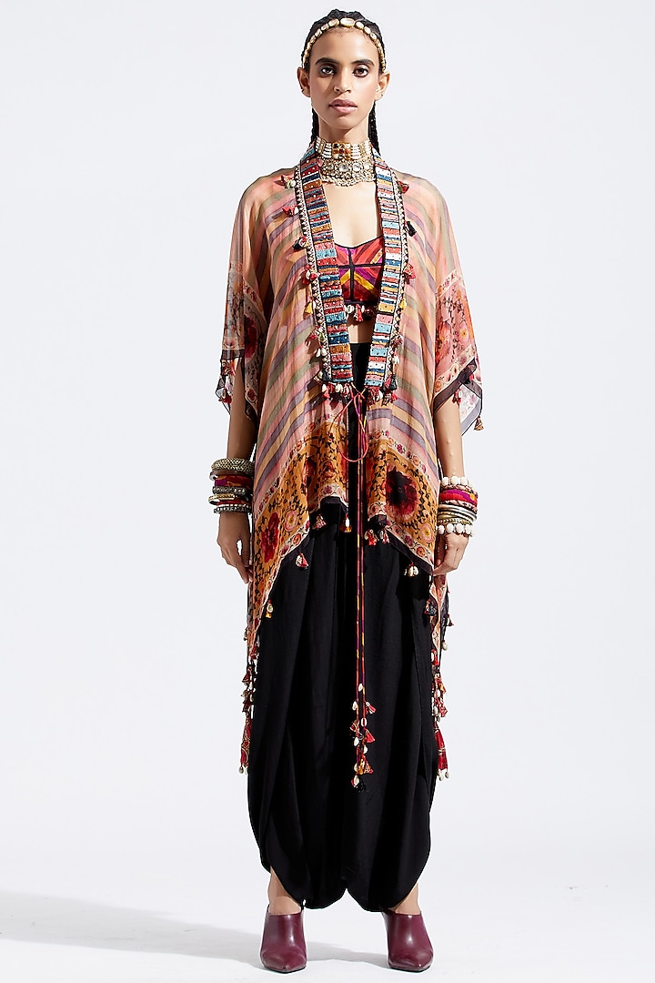 Multi Colored Printed & Embroidered Jacket by ASEEM KAPOOR