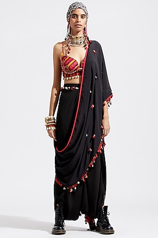 Surmai Draped Saree  by ASEEM KAPOOR