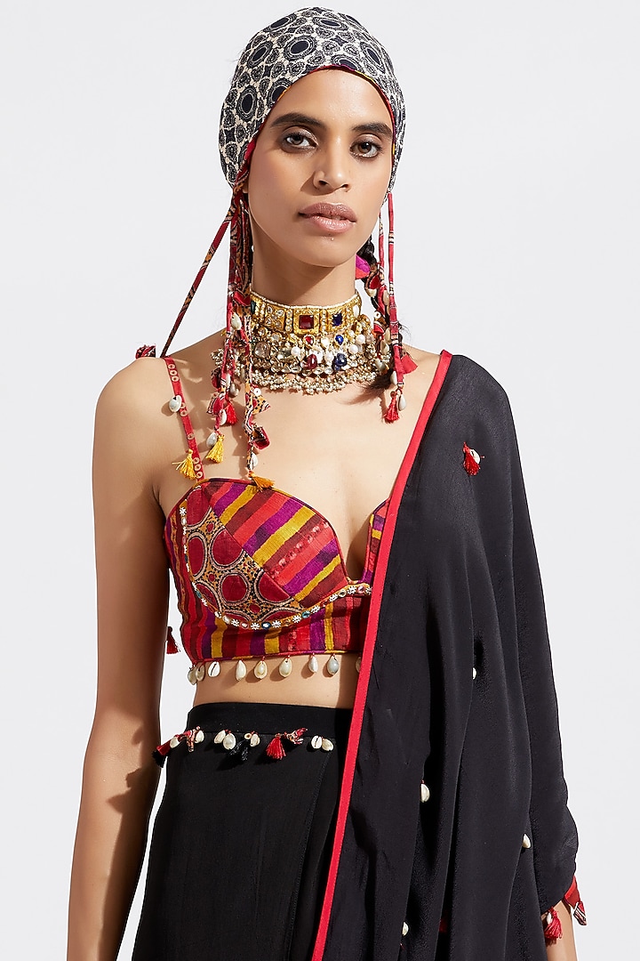 Sindoor Striped Blouse by ASEEM KAPOOR at Pernia's Pop Up Shop