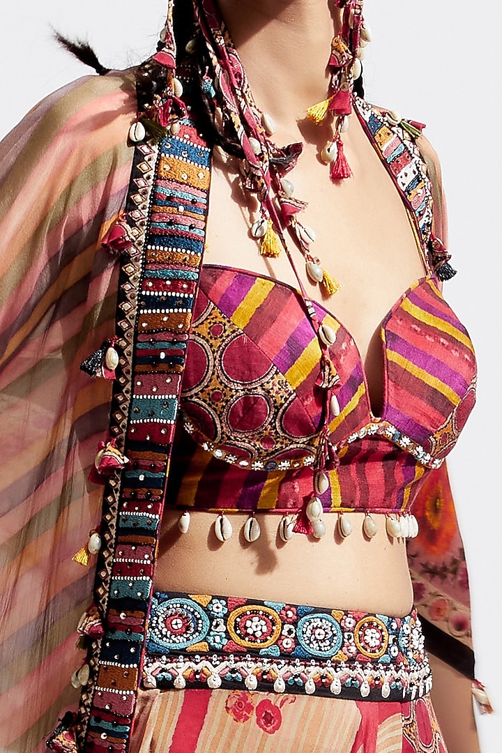 Sindoor Striped Blouse by ASEEM KAPOOR at Pernia's Pop Up Shop