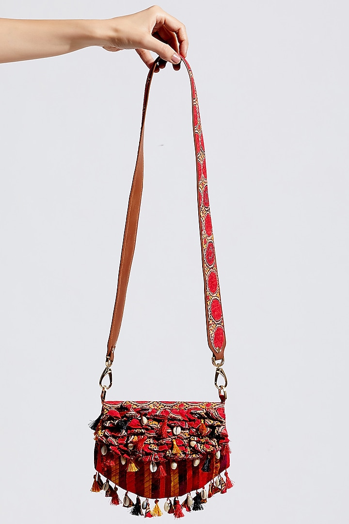 Multi Colored Printed & Quilted Fanny Bag With Leather Belt by ASEEM KAPOOR at Pernia's Pop Up Shop