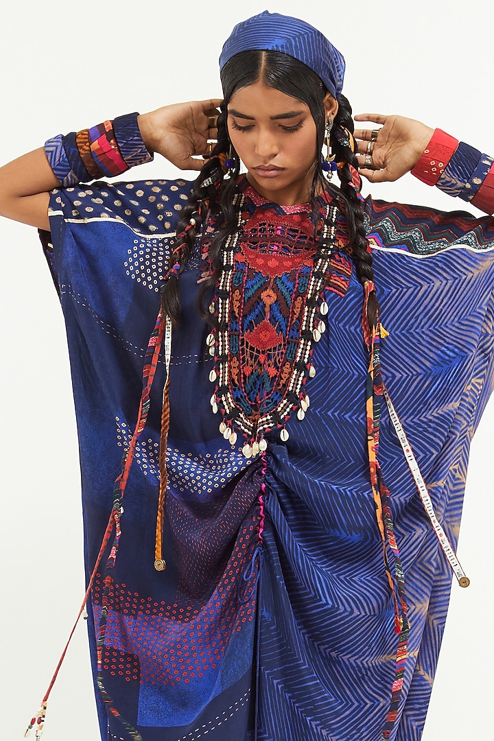 Sapphire Italian Crepe Printed Kaftan Jumpsuit by Aseem kapoor at Pernia's Pop Up Shop