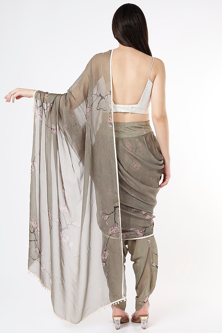 Brown Natural Crepe Draped Party Wear Saree by ASEEM KAPOOR at Pernia's Pop Up Shop