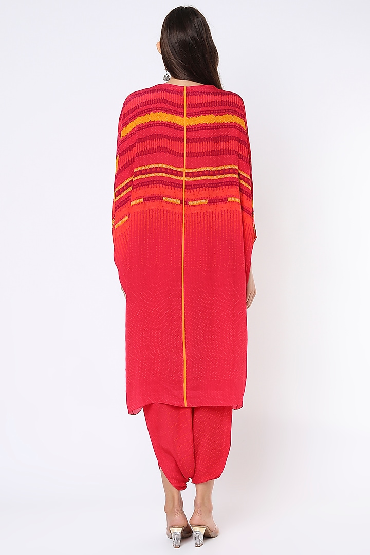 Fuchsia Natural Crepe Tunic Set by Aseem kapoor at Pernia's Pop Up Shop