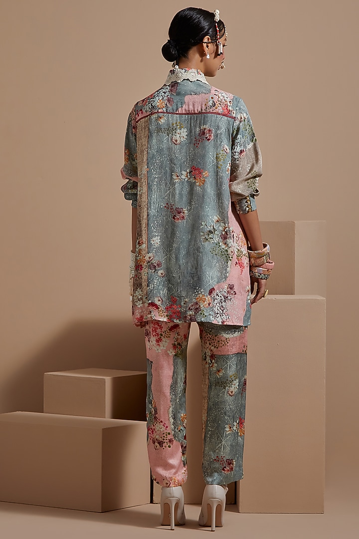 Multi-Colored Natural Crepe Embroidered Co-Ord Set by ASEEM KAPOOR at Pernia's Pop Up Shop