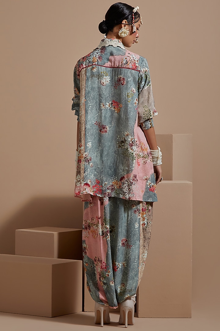 Multi-Colored Natural Crepe Embroidered Co-Ord Set by ASEEM KAPOOR at Pernia's Pop Up Shop