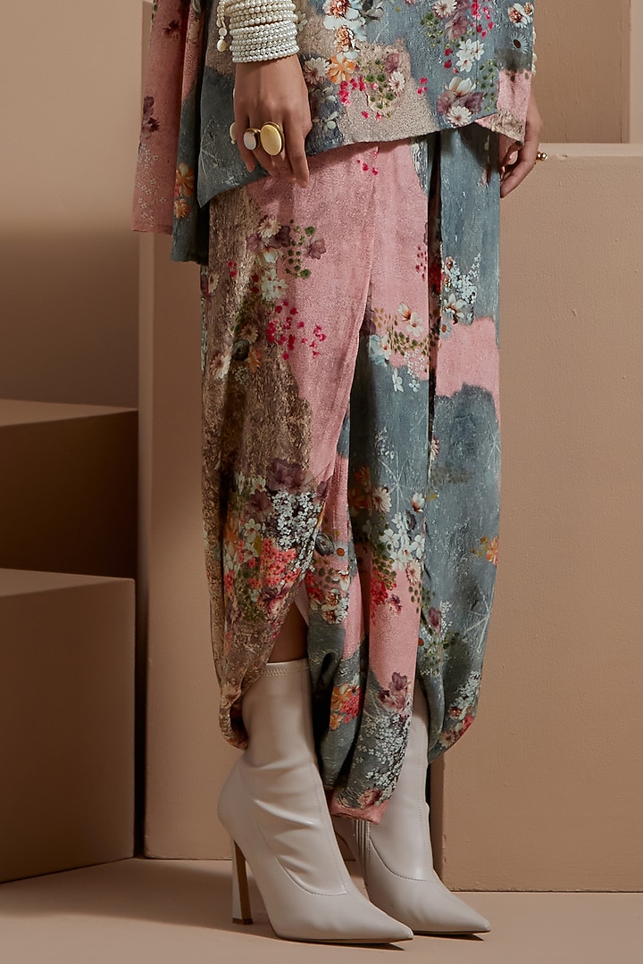 Multi-Colored Natural Crepe Embroidered Co-Ord Set by ASEEM KAPOOR at Pernia's Pop Up Shop