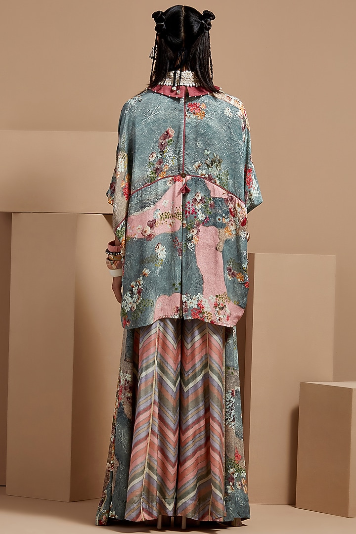 Multi-Colored Natural Crepe Printed Co-Ord Set by ASEEM KAPOOR at Pernia's Pop Up Shop