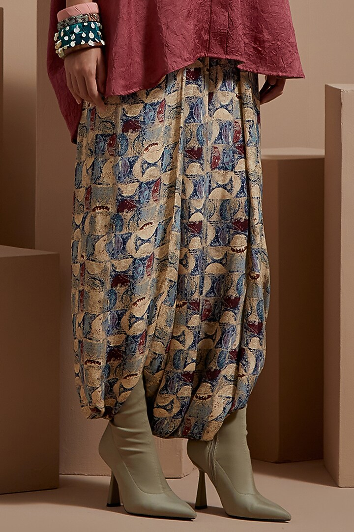 Old Rose Crushed Silk Tasseled Co-Ord Set by ASEEM KAPOOR at Pernia's Pop Up Shop
