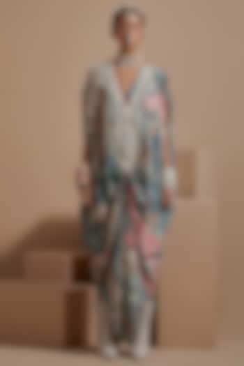 Multi-Colored Natural Crepe Embroidered Jumpsuit by ASEEM KAPOOR at Pernia's Pop Up Shop