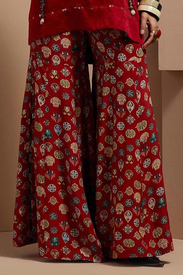 Sindoor Natural Crepe Printed Wedding Sharara Set by ASEEM KAPOOR at Pernia's Pop Up Shop