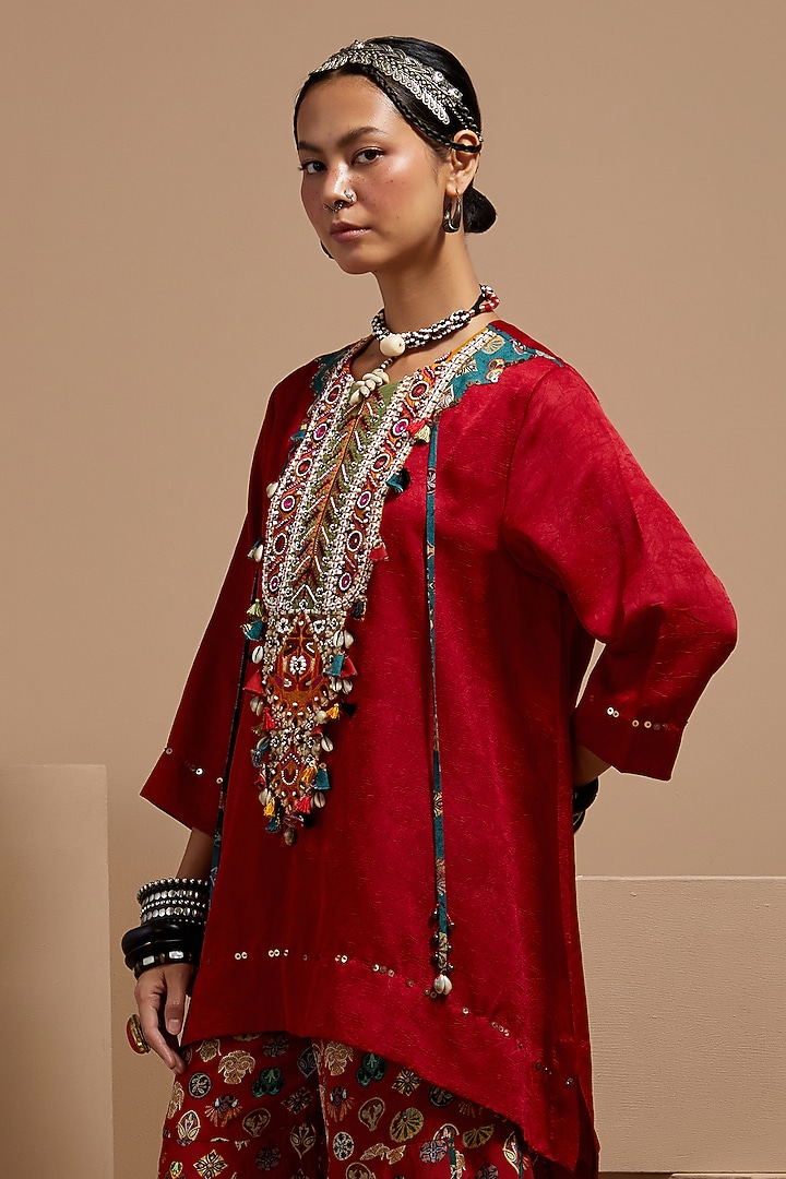 Sindoor Natural Crepe Printed Wedding Sharara Set by ASEEM KAPOOR at Pernia's Pop Up Shop