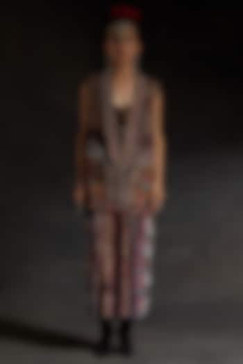 Multi-Colored Velvet Printed & Embroidered Jacket by ASEEM KAPOOR at Pernia's Pop Up Shop