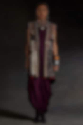 Multi-Colored Velvet Printed & Embroidered Jacket by ASEEM KAPOOR at Pernia's Pop Up Shop