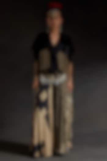 Surmai Black Natural Crepe Printed Skirt Set by ASEEM KAPOOR at Pernia's Pop Up Shop