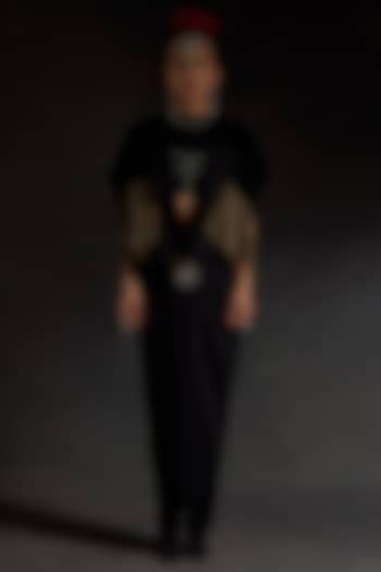 Surmai Black Bercan Dobby Skirt Set by ASEEM KAPOOR at Pernia's Pop Up Shop