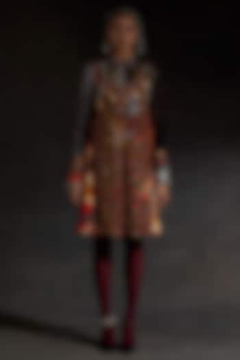 Multi-Colored Mushroom Twill Party Wear Dress With Shirt by ASEEM KAPOOR at Pernia's Pop Up Shop