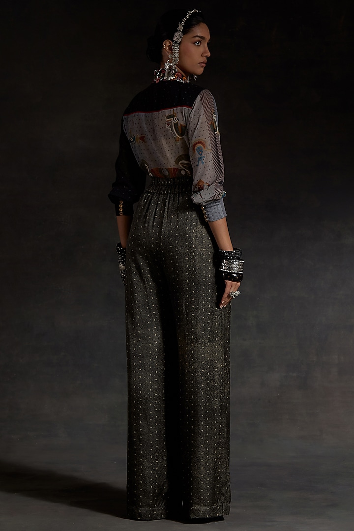 Surmai Black Mushroom Twill Printed Co-Ord Set by ASEEM KAPOOR at Pernia's Pop Up Shop