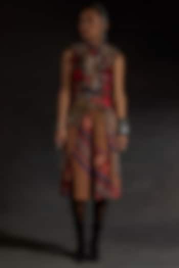 Multi-Colored Net & Mushroom Twill Printed Co-Ord Set by ASEEM KAPOOR at Pernia's Pop Up Shop