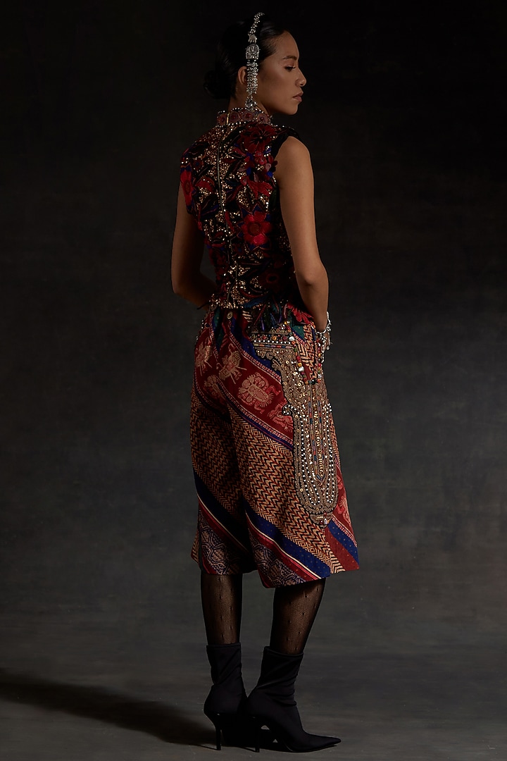 Multi-Colored Net & Mushroom Twill Printed Co-Ord Set by ASEEM KAPOOR at Pernia's Pop Up Shop
