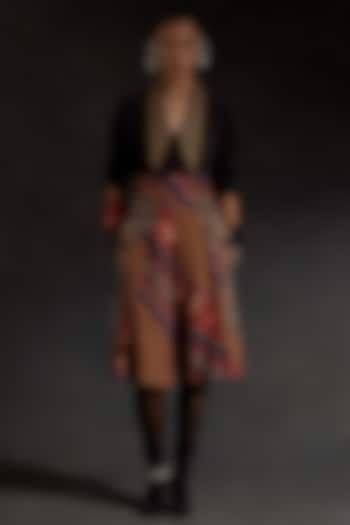 Multi-Colored Crushed Silk & Mushroom Twill Printed Co-Ord Set by ASEEM KAPOOR at Pernia's Pop Up Shop