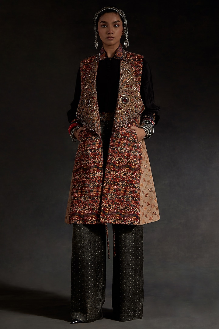Multi-Colored Mushroom Twill Printed Jacket Set by ASEEM KAPOOR at Pernia's Pop Up Shop