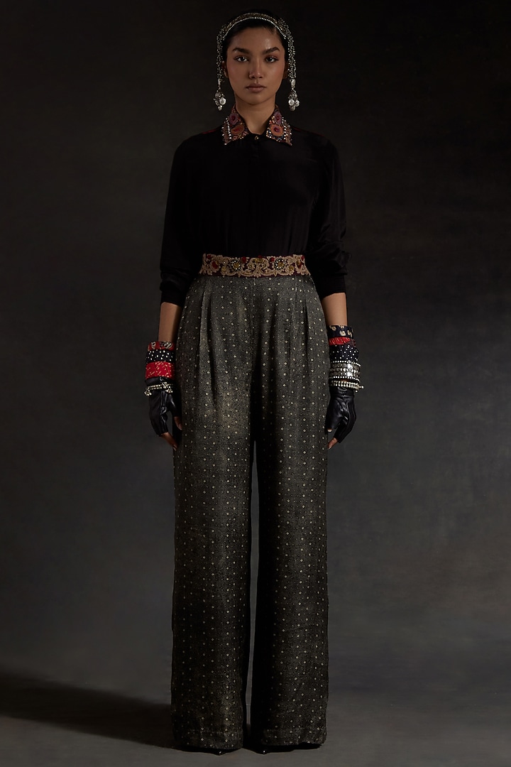 Multi-Colored Mushroom Twill Printed Jacket Set by ASEEM KAPOOR at Pernia's Pop Up Shop