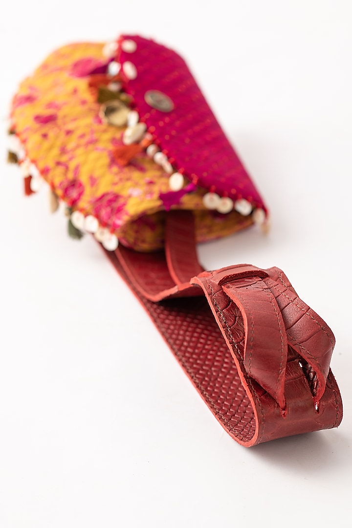 Yellow Topaz & Red Violet Fanny Bag by ASEEM KAPOOR