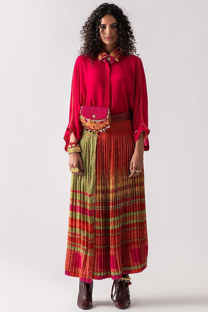Yellow Topaz & Red Violet Fanny Bag by ASEEM KAPOOR at Pernia's Pop Up Shop