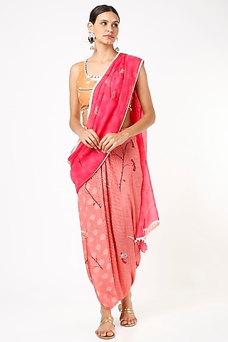 Gulabi Pre-Stitched Saree Set by ASEEM KAPOOR