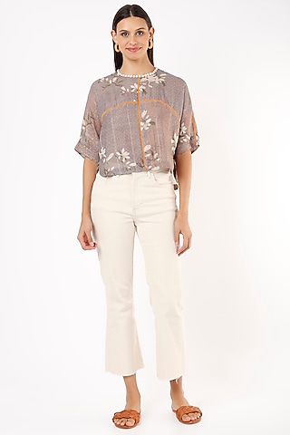 Surmai Floral Printed Blouse by ASEEM KAPOOR