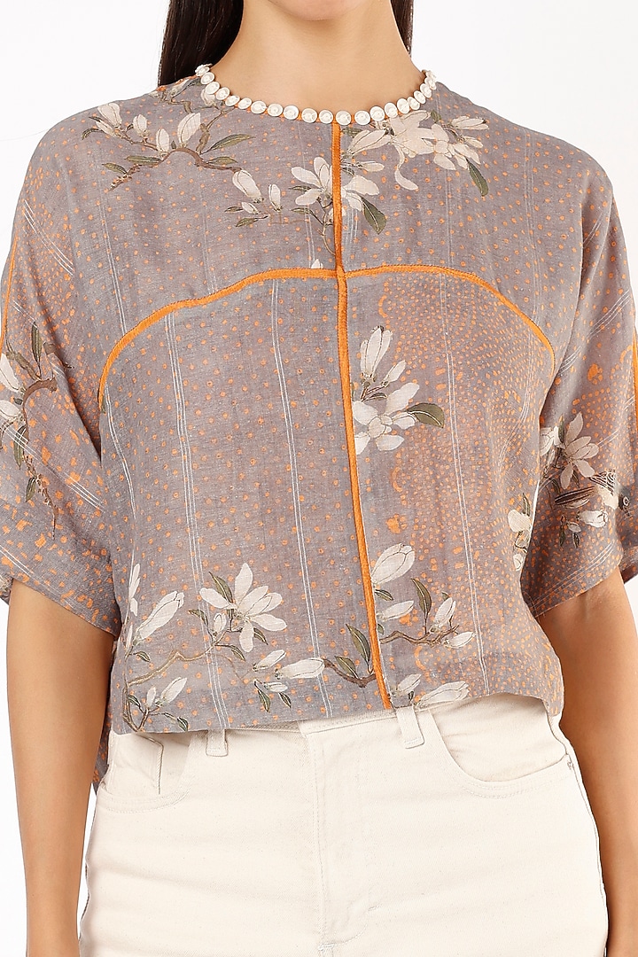 Surmai Floral Printed Blouse by ASEEM KAPOOR at Pernia's Pop Up Shop