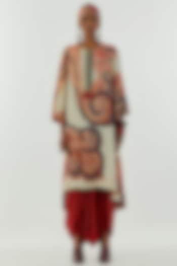 Multi-Colored Mogra Natural Crepe Printed Kurta Set by ASEEM KAPOOR at Pernia's Pop Up Shop