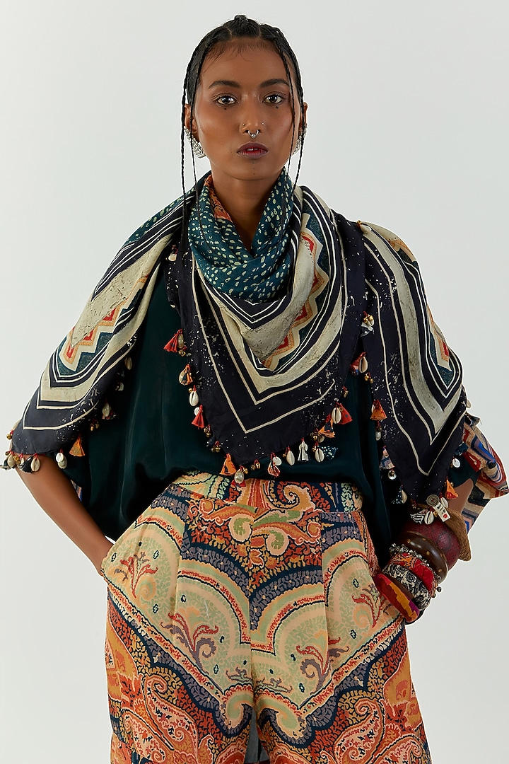 Multi-Colored Viscose Twill Printed Scarf by ASEEM KAPOOR at Pernia's Pop Up Shop