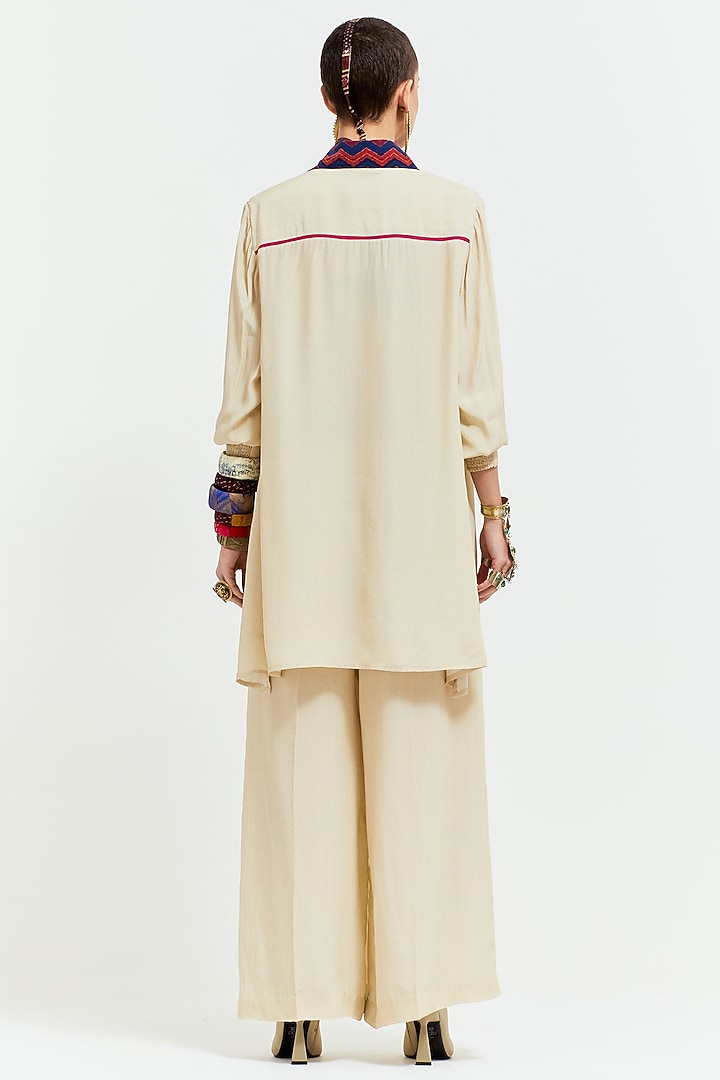 White Natural Crepe Printed Co-Ord Set by ASEEM KAPOOR at Pernia's Pop Up Shop