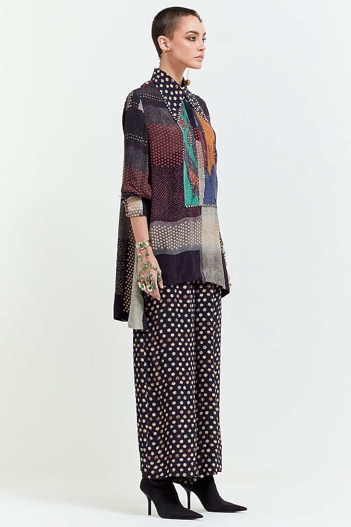 Black Natural Crepe Printed Co-Ord Set by ASEEM KAPOOR at Pernia's Pop Up Shop