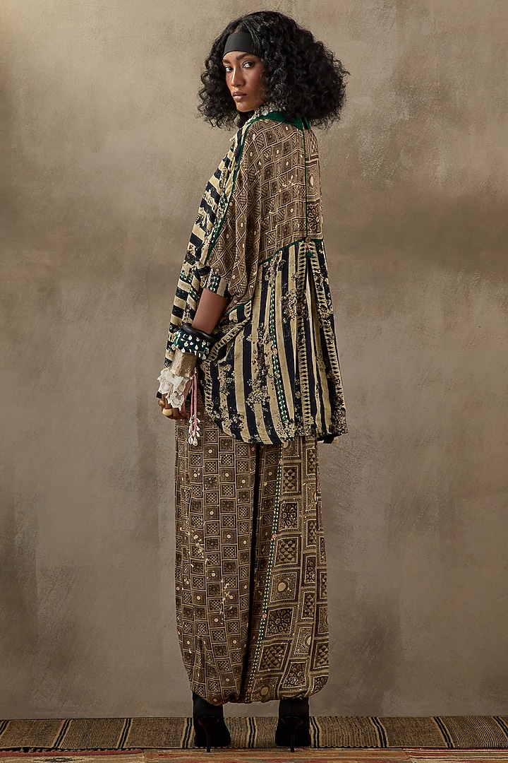 Black & White Natural Crepe Printed Co-Ord Set by ASEEM KAPOOR at Pernia's Pop Up Shop