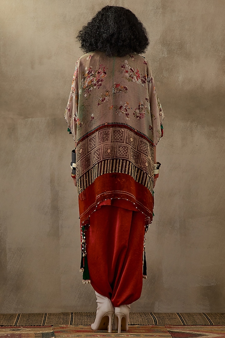 Sindoor Red Crushed Silk Jacket Kurta Set by ASEEM KAPOOR at Pernia's Pop Up Shop