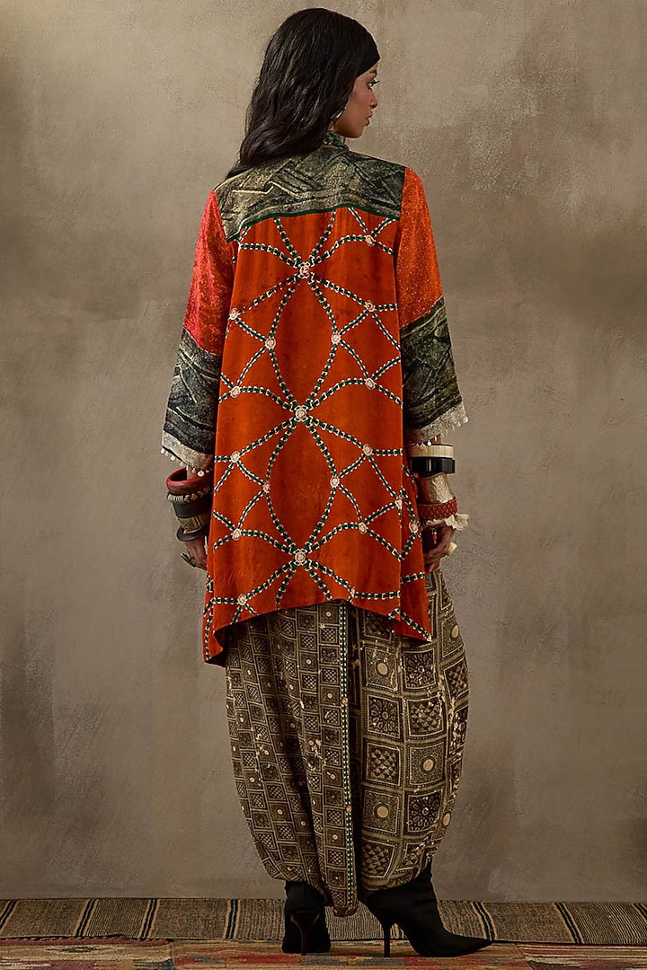 Multi-Colored Natural Crepe Printed Kurta Set by ASEEM KAPOOR at Pernia's Pop Up Shop