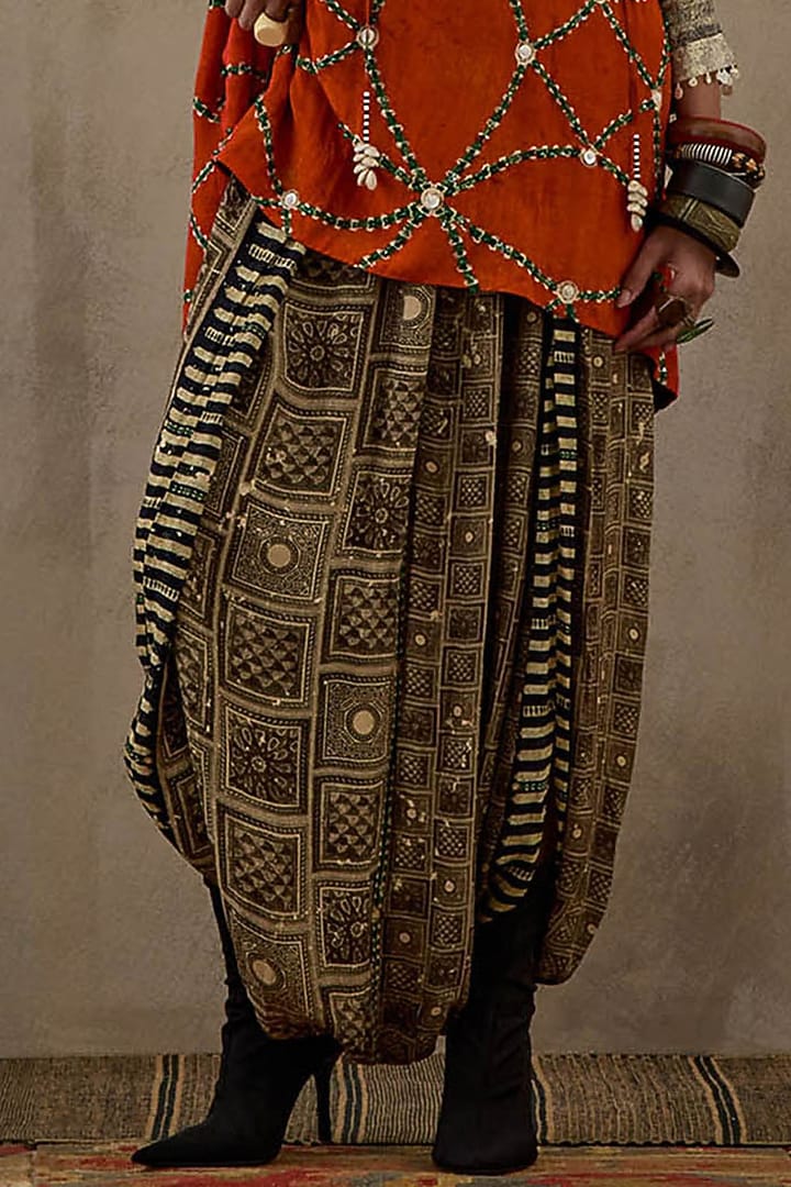 Multi-Colored Natural Crepe Printed Kurta Set by ASEEM KAPOOR at Pernia's Pop Up Shop