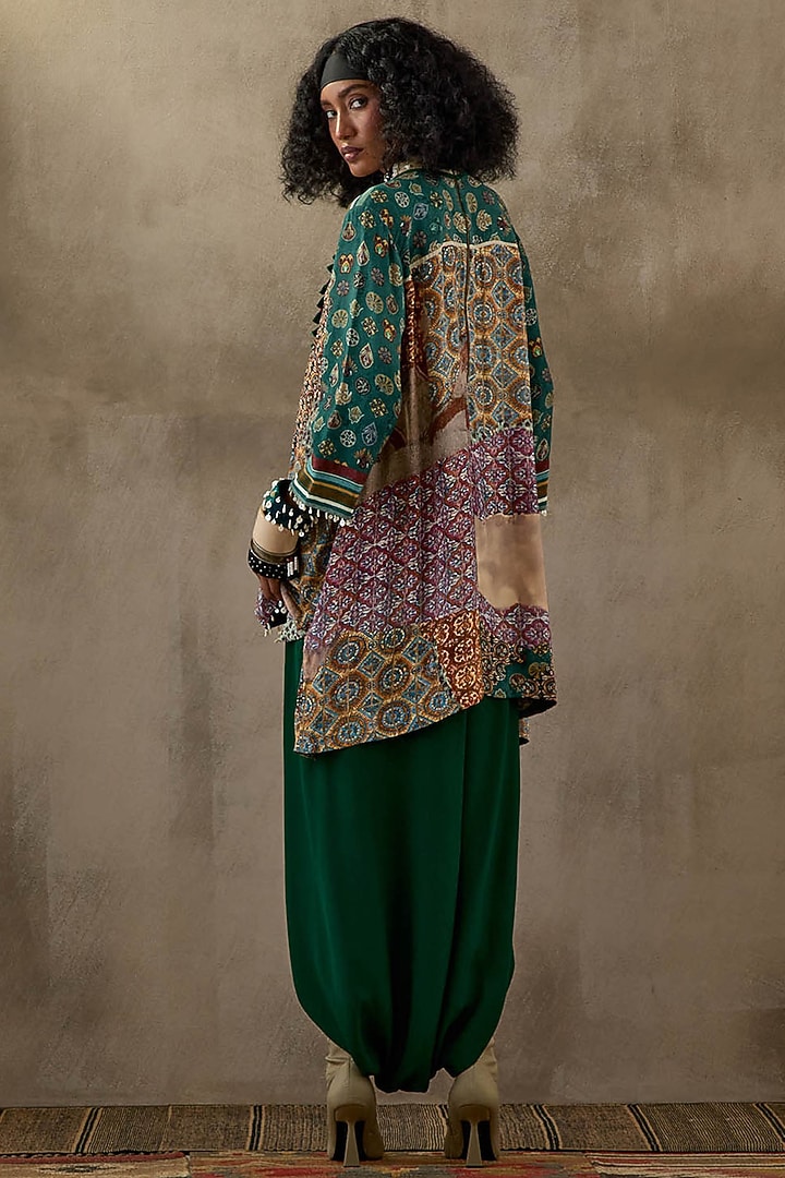 Multi-Colored Natural Crepe Printed Kurta Set by ASEEM KAPOOR at Pernia's Pop Up Shop