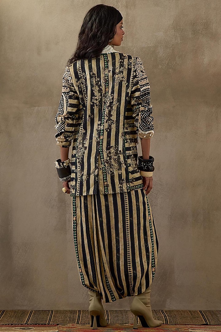 Multi-Colored Natural Crepe Embroidered Jumpsuit Kaftan by ASEEM KAPOOR at Pernia's Pop Up Shop
