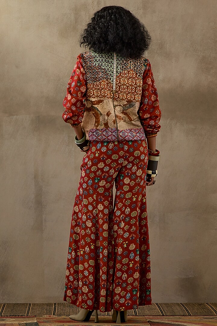 Multi-Colored Italian Crepe Printed Wedding Sharara Set by ASEEM KAPOOR at Pernia's Pop Up Shop