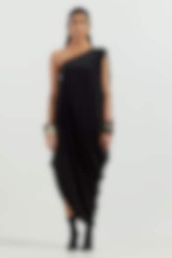 Surmai Crepe Tasselled Draped Vacation Dress by ASEEM KAPOOR at Pernia's Pop Up Shop