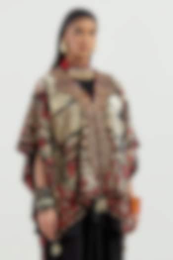 Multi-Colored Velvet Embroidered Dupatta Jacket by ASEEM KAPOOR at Pernia's Pop Up Shop