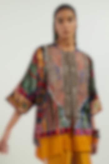 Multi-Colored Velvet Embroidered Boxy Jacket by ASEEM KAPOOR at Pernia's Pop Up Shop