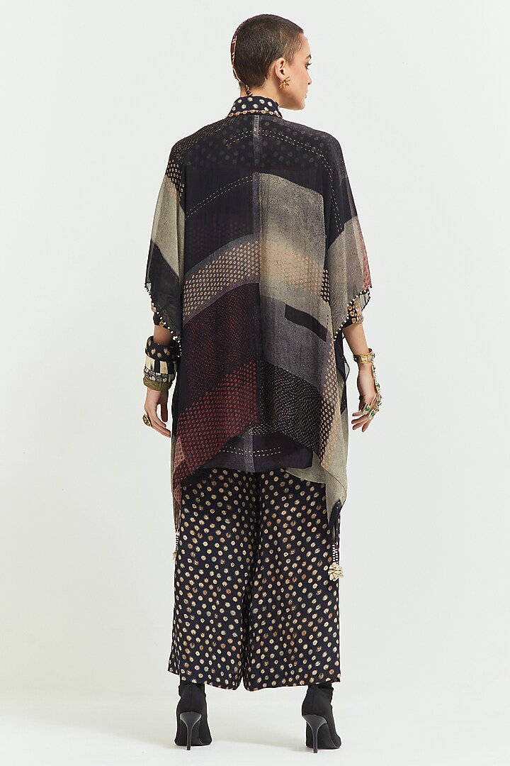 Black Natural Crepe Printed Co-Ord Set by ASEEM KAPOOR at Pernia's Pop Up Shop