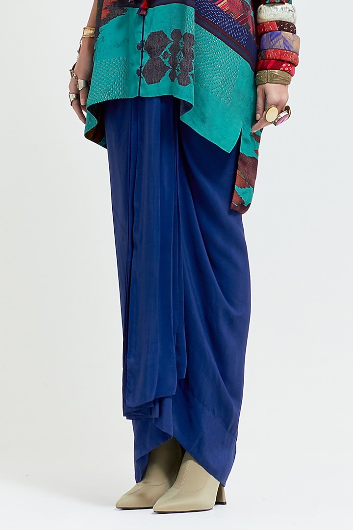 Multi-Colored Natural Crepe Skirt Set by ASEEM KAPOOR at Pernia's Pop Up Shop
