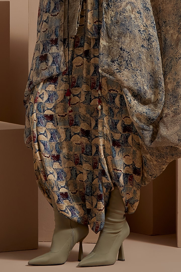 Multi-Colored Sheer Silk Resham Embroidered Jacket Set by ASEEM KAPOOR at Pernia's Pop Up Shop